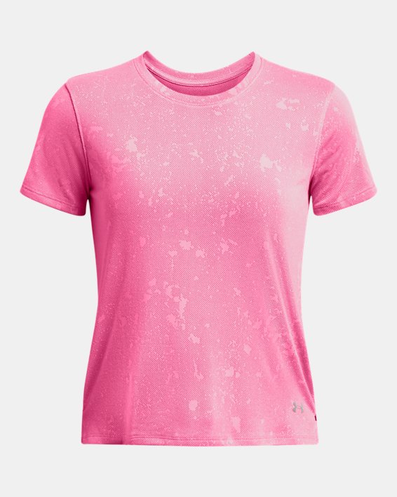 เสื้อแขนสั้น UA Launch Splatter สำหรับผู้หญิง in Pink image number 2